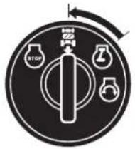 Circular diagram with labeled control knob and directional arrows, featuring icons for stop, limit, and switch.