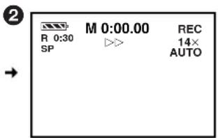 2 R 0:30 M 0:00.00 REC SP ▷▶ 14× AUTO