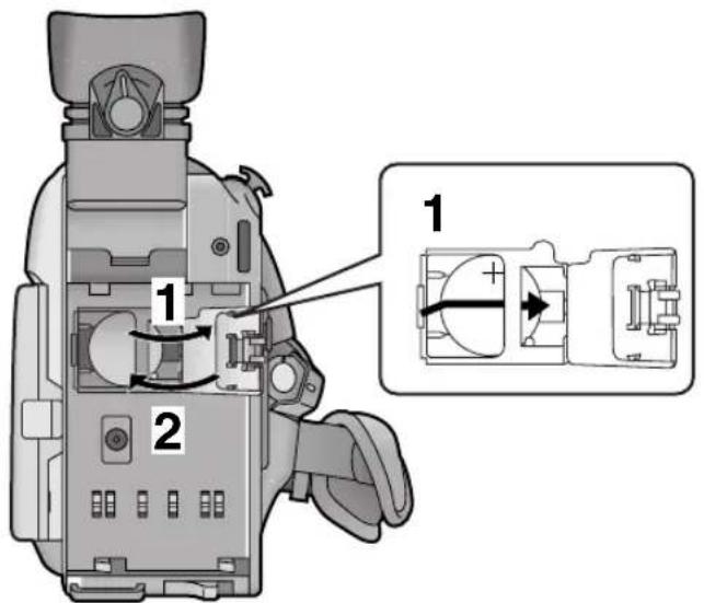 Diagram of a camera module with labeled parts and an inset showing internal components with directional arrows.