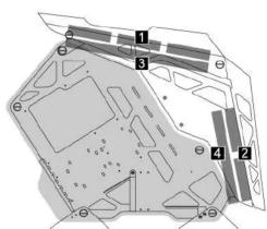 Technical diagram of a mechanical component with numbered parts labeled 1 to 4