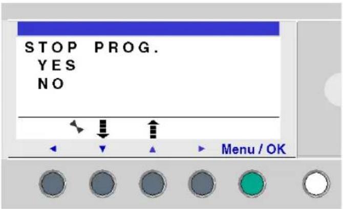 STOP PROG. YES NO Menu / OK