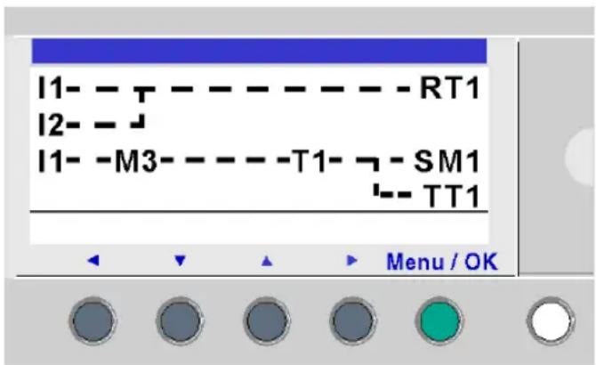 I1- - T - - - - - - - RT1 I2- - J I1- -M3- - - - - -T1- - SM1 '-- TT1 Menu / OK