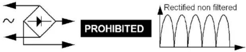 PROHIBITED Rectified non filtered