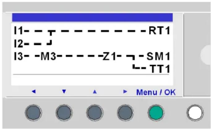 I1- - T - - - - - - RT1 I2- - J I3- -M3- - - - -Z1- - SM1 -- TT1 Menu / OK