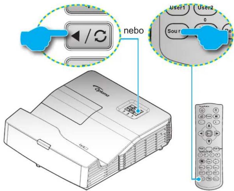 OPTOMA EH330UST - Výběr vstupního zdroje - 1