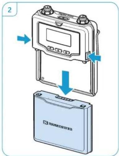 SENNHEISER SK 9000 - Removing and inserting the accupack/battery pack - 2