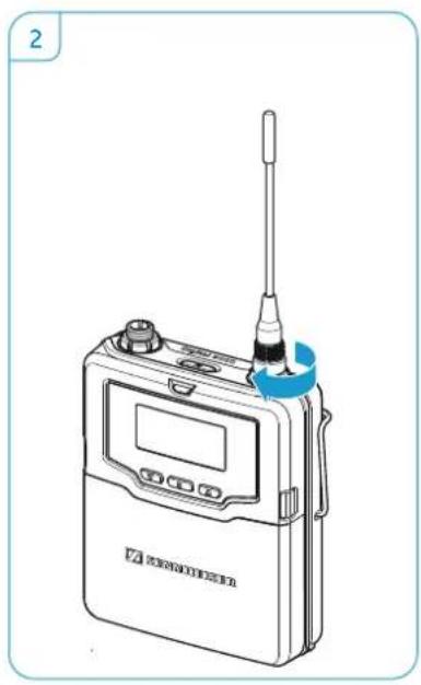 SENNHEISER SK 9000 - Connecting the antenna - 2