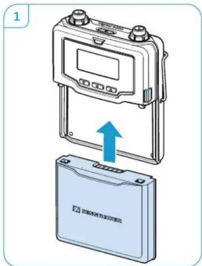 SENNHEISER SK 9000 - Removing and inserting the accupack/battery pack - 3