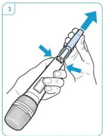 SENNHEISER SK 9000 - Removing and inserting the accupack/battery pack - 1