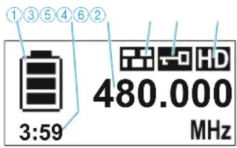 SENNHEISER SK 9000 - Overview of the standard display after switch-on - 1