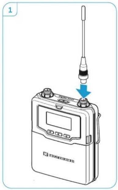 SENNHEISER SK 9000 - Connecting the antenna - 1