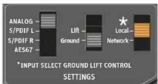 ANALOG S/PDIF L S/PDIF R AES67 Lift Ground Local Network *INPUT SELECT GROUND LIFT CONTROL SETTINGS