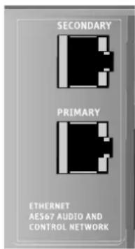 SECONDARY PRIMARY ETHERNET AES67 AUDIO AND CONTROL NETWORK