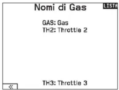 Nomi di Gas GAS: Gas TH2: Throttle 2 TH3: Throttle 3