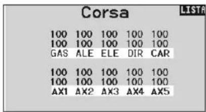 Corsa LISTA 100 100 100 100 100 100 100 100 100 100 GAS ALE ELE DIR CAR 100 100 100 100 100 100 100 100 100 100 AX1 AX2 AX3 AX4 AX5