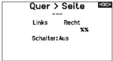 Quer > Seite --- Links Recht % Schalter: Aus