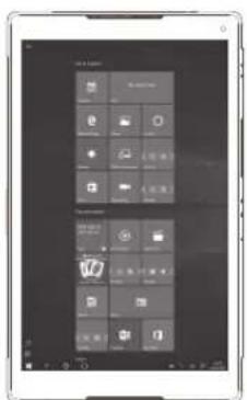Screenshot of a tablet device displaying a grid of app icons with Chinese labels, likely representing a mobile app interface.
