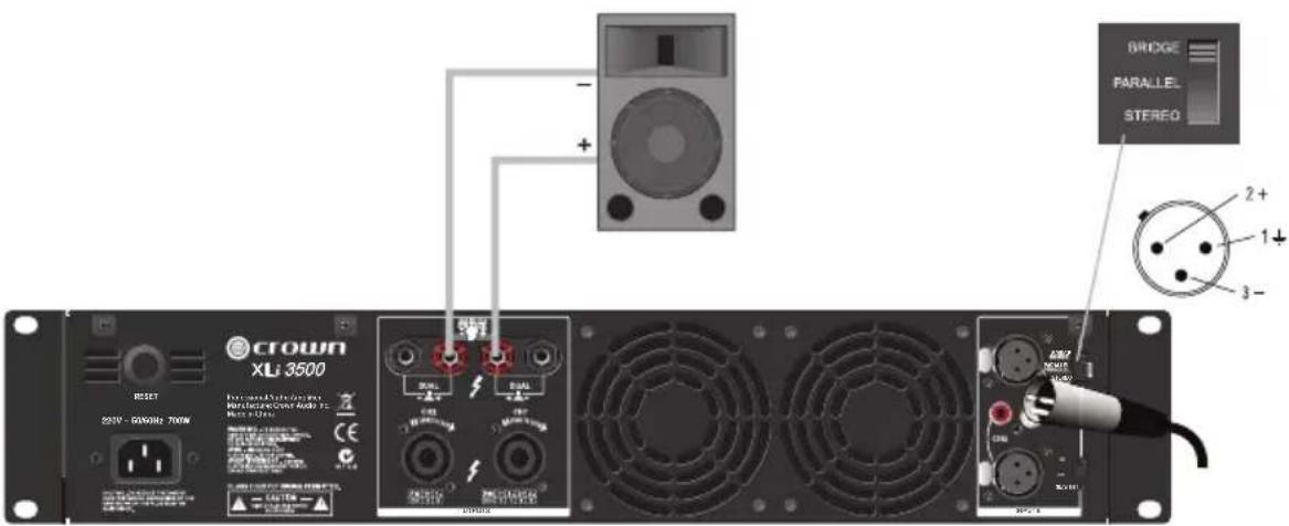 CROWN XLi 800 - Bridge-Mono Wiring Using the Binding Post Connectors - 1
