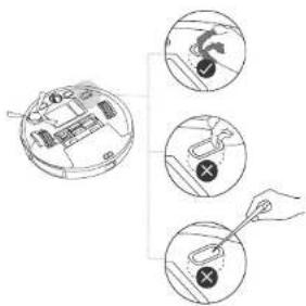 Diagram showing three steps of a device operation: step 1 with a switch, step 2 with a cable, and step 3 with a tool.