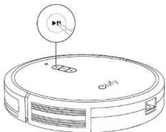 Diagram of a vacuum cleaner with labeled components and control knob