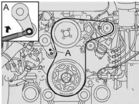 VDL Futura FHD2 - Adjusting the generator V-belt tension for a PR engine - 2