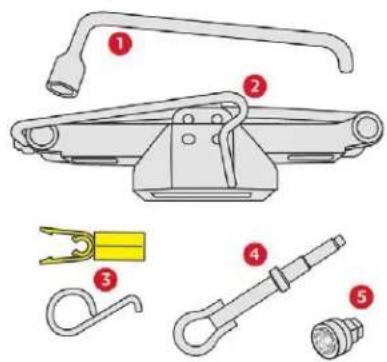 Technical diagram of mechanical components with numbered labels for identification