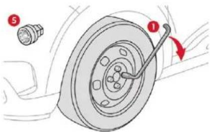 Diagram showing car brake system with labeled components and directional arrow indicating motion