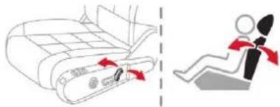 Diagram showing airflow control mechanism with valve and red directional arrows, alongside a stick figure wearing a red bag.