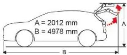 A = 2012 mm B = 4978 mm B