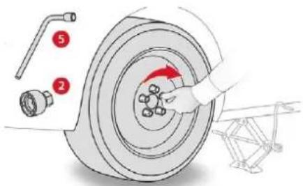 Diagram illustrating a mechanical assembly with labeled parts and a hand operating a wheel bearing components.