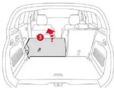 Diagram of a car interior showing rear seats, dashboard, and a highlighted vehicle with red arrows and number 3