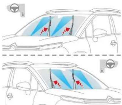 Diagram illustrating vehicle safety scenarios with red arrows indicating movement, showing front and side views of a car.