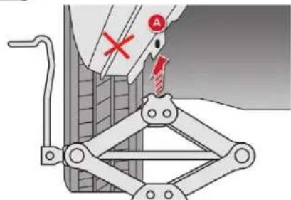 Technical diagram showing a mechanical linkage mechanism with labeled components and a red X mark indicating a specific point.