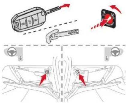 Diagram illustrating car door lock mechanism with labeled components and directional arrows indicating motion
