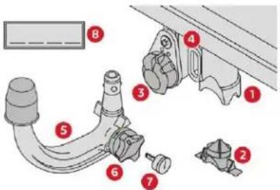 Technical diagram of a mechanical assembly with numbered parts, likely for assembly or maintenance instructions.