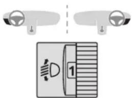 Diagram showing car front view and rear view with a labeled component 'D' and number '1'