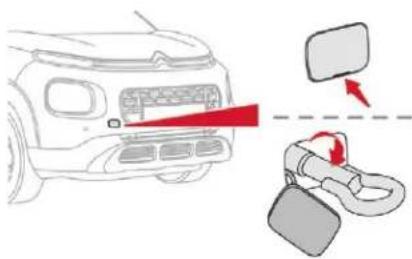 Diagram showing car rearview and side mirror with red arrows indicating direction of motion or force, alongside a close-up of the seatbelt.