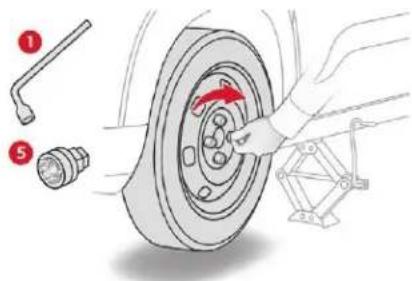 Diagram illustrating mechanical assembly steps with numbered components and directional arrows indicating motion
