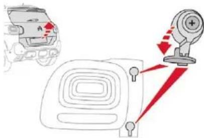 Diagram illustrating vehicle safety monitoring with red warning arrows and a car image showing airflow or traffic flow.