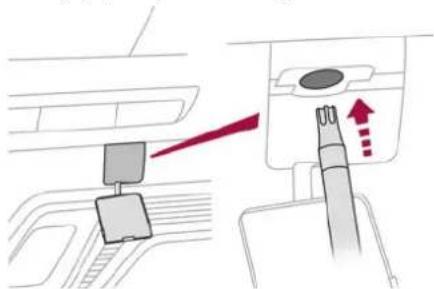 Diagram showing car air intake system with valve and sensor placement, including red directional arrows indicating flow or movement.