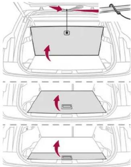 Diagram illustrating vehicle rearview and side view changes with red arrows indicating direction of movement or change.