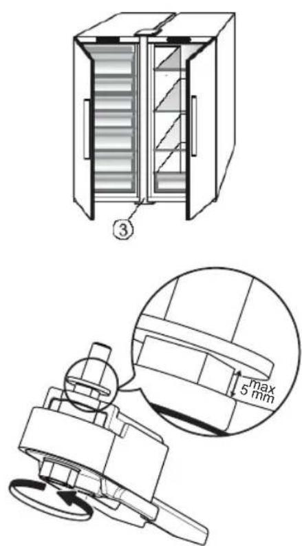 Technical diagram showing a device with internal structure and its magnified view, including dimension annotation 'max 5 mm'