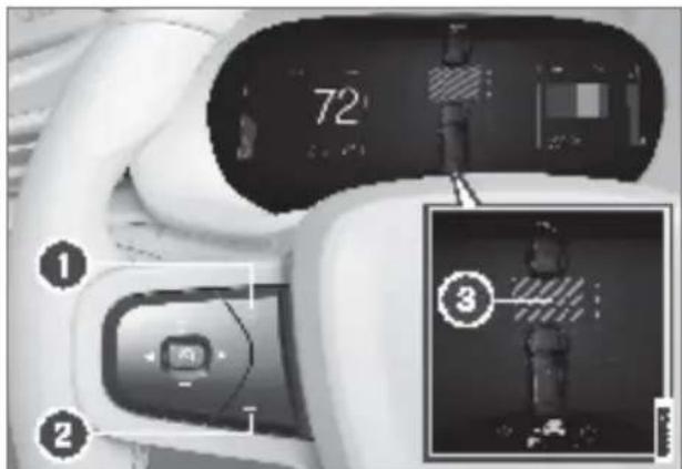 Polestar 2 - Setting the time interval to the vehicle ahead - 1
