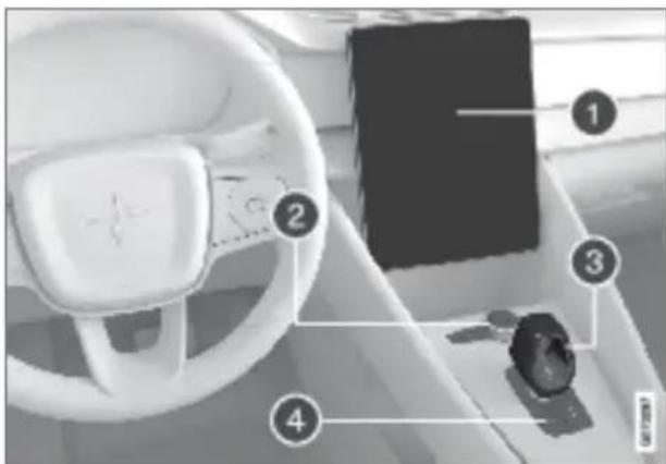 Polestar 2 - Displays and controls by the driver in a left- hand drive car - 3