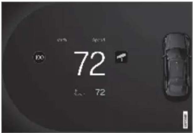 Polestar 2 - Warning for speed limitation and speed camera from road sign information - 1