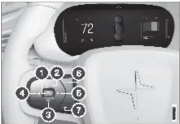 Polestar 2 - Cruise control function steering wheel buttons - 1