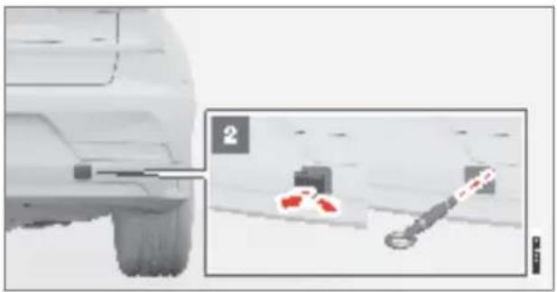 Polestar 2 - Fitting and removing the towing eye - 3