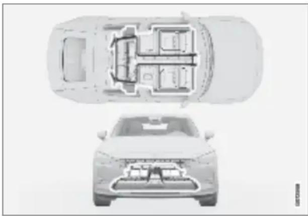 Polestar 2 - Positioning of the high voltage battery - 1