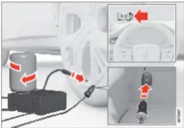 Polestar 2 - Using a puncture repair kit - 2