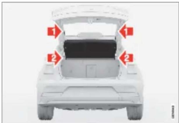 Polestar 2 - Removing the parcel shelf First aid kit - 1